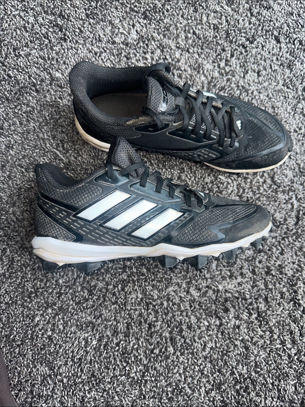 adidas Men's Black and White Athletic Cleats